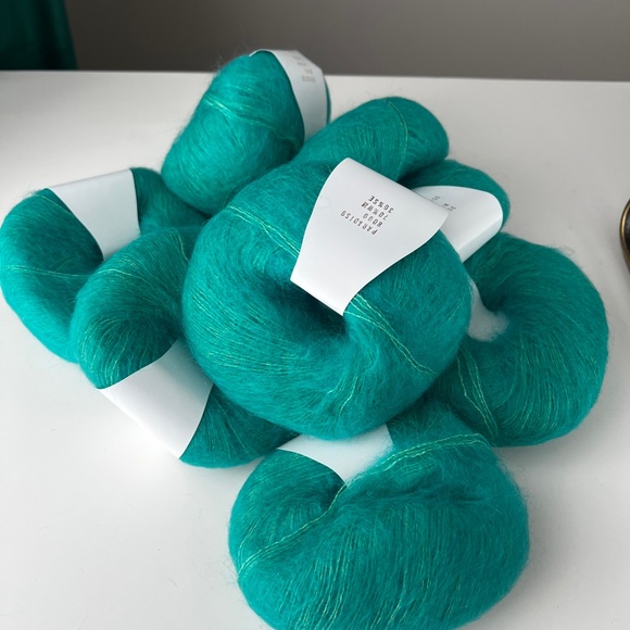 Kid Mohair silk lace green yarn lot of 10 skeins 200m/25g (218yrd/0.88oz) - Picture 7 of 7
